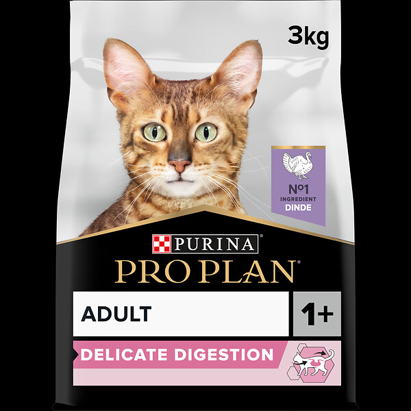 PROPLAN - Croquettes chat Délicate - riche en Dinde 3kg - large