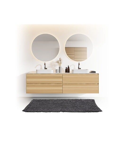 5 FIVE SIMPLY SMART - Grand Tapis de Salle de Bain épais Noir 50 x 120 cm - large