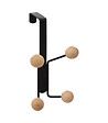 5 FIVE SIMPLY SMART - Patère de porte 4 Crochets boules bois et métal noir - vignette