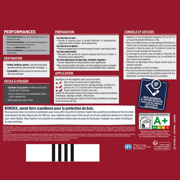 BONDEX - Lasure Très Haute Protection Teck Satin - 1L - large