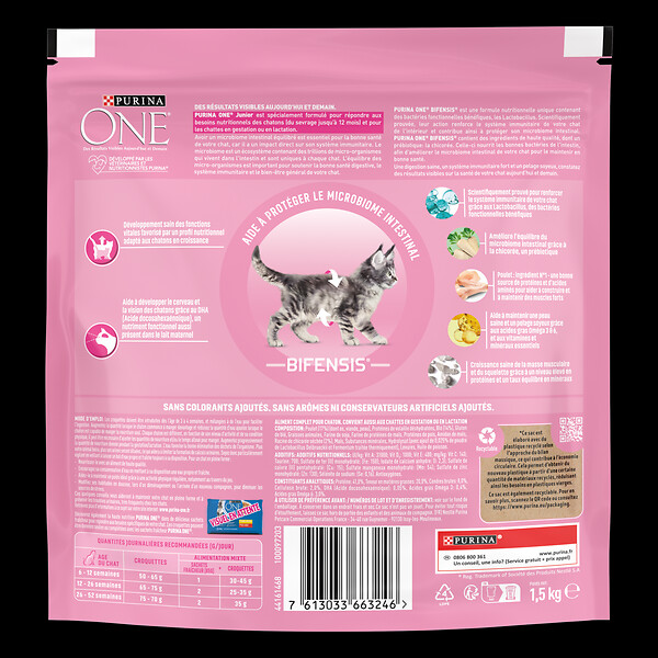 MAT INTER - Croquettes chat Junior - Poulet et Céréales complètes - 1.5kg - large