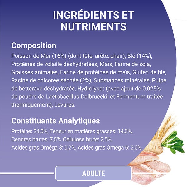 ONE - Croquettes chat adulte - Poisson de mer et céréales - 3kg - large