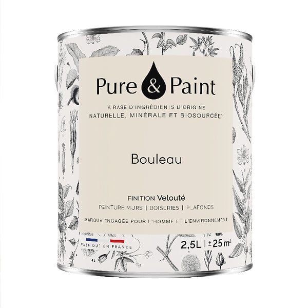 PURE&PAINT - Peinture végétale - Velouté - Bouleau - 2,5L - large