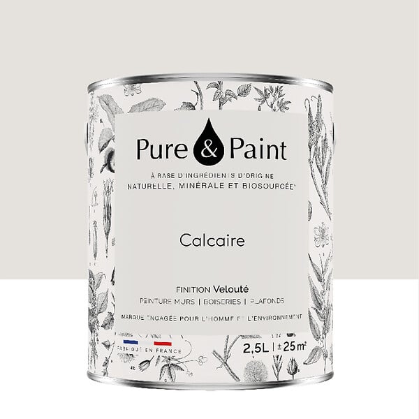 PURE&PAINT - Peinture végétale - Velouté - Calcaire - 2,5L - large