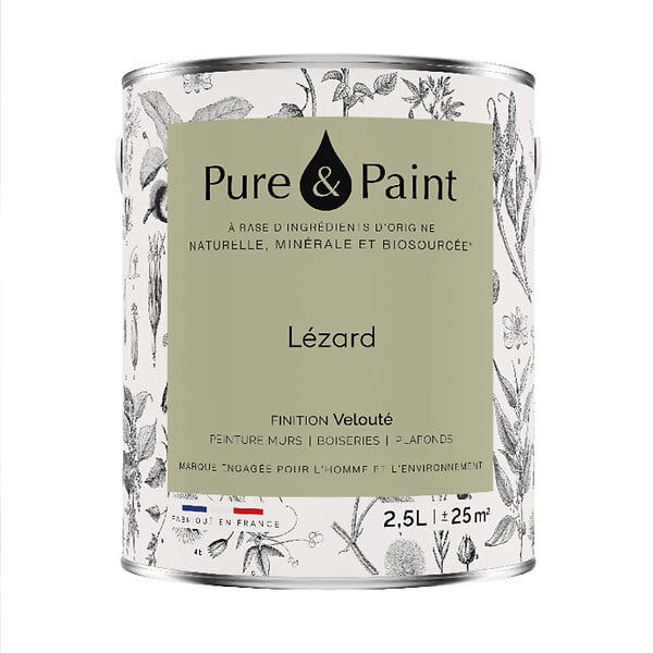 PURE&PAINT - Peinture végétale - Velouté - Lézard - 2,5L - large