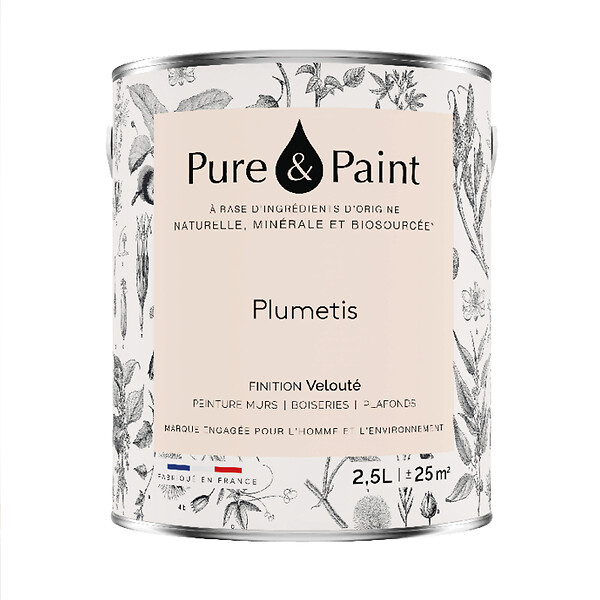 PURE&PAINT - Peinture végétale - Velouté - Plumetis - 2,5L - large