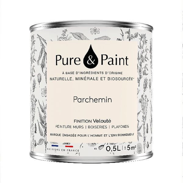 PURE&PAINT - Peinture veloutée biosourcée - Parchemin - 0,5L - large