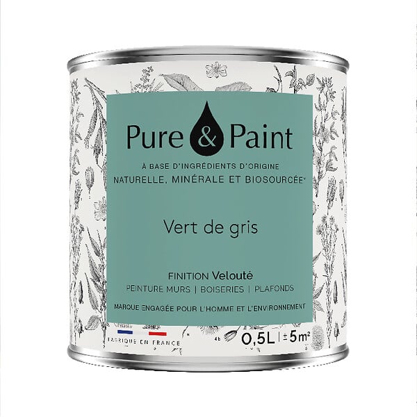PURE&PAINT - Peinture veloutée Pure & Paint - Vert de gris - 0.5L - large