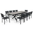 OVIALA - Table extensible en aluminium et céramique 10 chaises gris - Tivoli - vignette