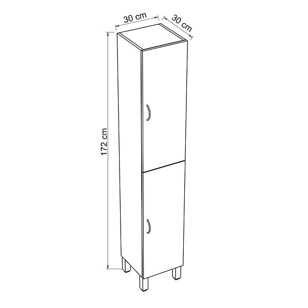 ALLIBERT - Colonne de salle de bain  murale avec rangement 30 x 172 x 30 cm SOLITA - large