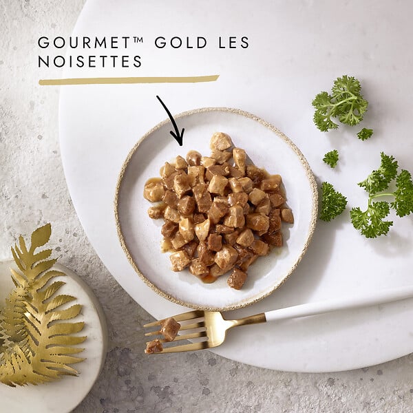 GOURMET - Aliment chat adulte Gold - Viandes - 12x85g - large