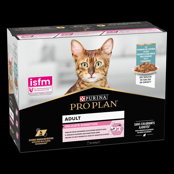 PROPLAN - Aliment chat adulte Délicate - Poisson - 10x85g - large