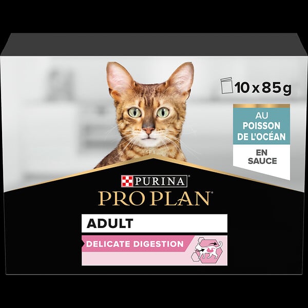 PROPLAN - Aliment chat adulte Délicate - Poisson - 10x85g - large