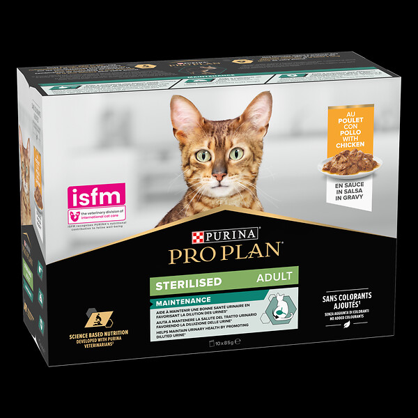 PROPLAN - Aliment chat adulte stérilisé - Poulet - 10x85g - large