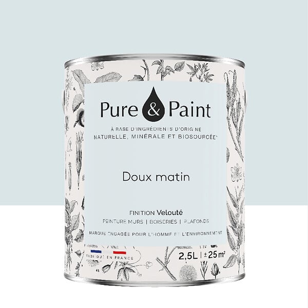 PURE&PAINT - Peinture végétale - Velouté - Doux matin - 2,5L - large
