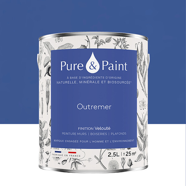 PURE&PAINT - Peinture végétale - Velouté - Outremer - 2,5L - large
