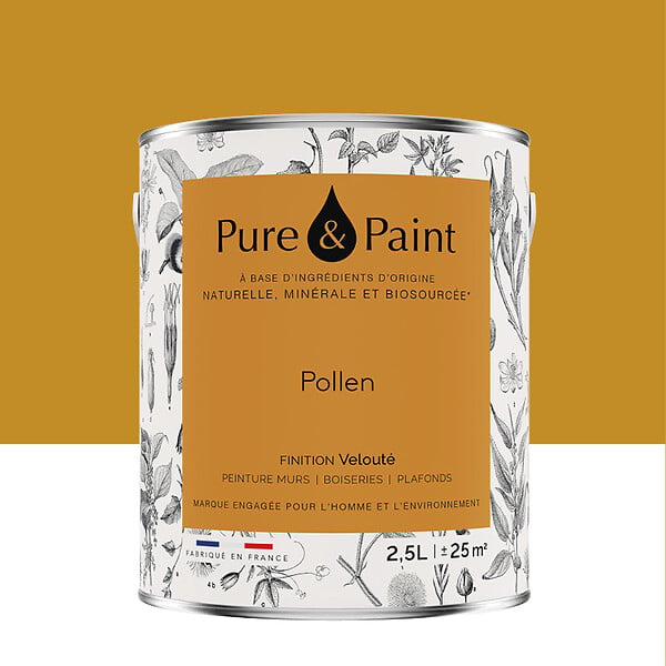 PURE&PAINT - Peinture végétale - Velouté - Pollen - 2,5L - large