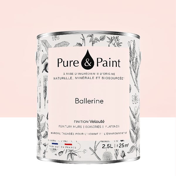 PURE&PAINT - Peinture végétale - Velouté - Ballerine - 2,5L - large