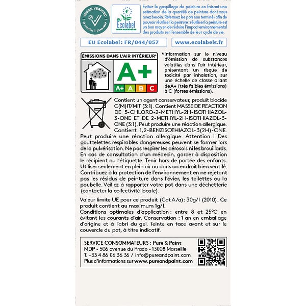 PURE&PAINT - Peinture végétale - Velouté - Vison - 2,5L - large