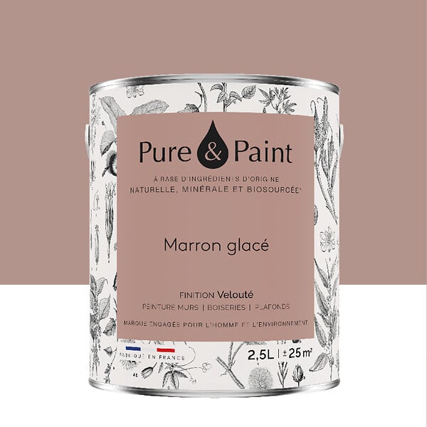 PURE&PAINT - Peinture végétale - Velouté - Marron glacé - 2,5L - large