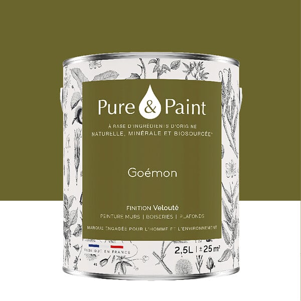 PURE&PAINT - Peinture végétale - Velouté - Goémon - 2,5L - large