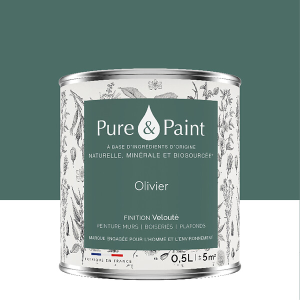 PURE&PAINT - Peinture velouté Pure & Paint - Olivier - 0,5L - large