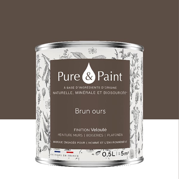 PURE&PAINT - Peinture velouté Pure & Paint - Brun ours - 0.5L - large