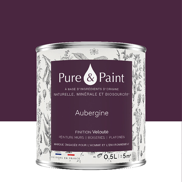 PURE&PAINT - Peinture veloutée Pure & Paint - Aubergine - 0.5L - large