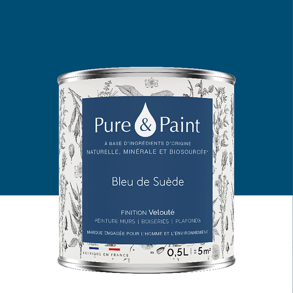 PURE&PAINT - Peinture veloutée - Pure & Paint - Bleu de Suède - 0,5L - large