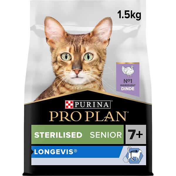 PROPLAN - Croquettes chat stérilisé 7+ PRO PLAN avec LONGEVIS - 1.5kg - large