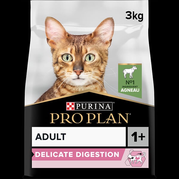 PROPLAN - Croquettes chat Délicate Adult - Optidigest - riche en Agneau - 3kg - large