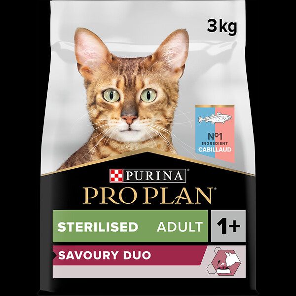 PROPLAN - Croquettes chat stérilisé cabillaud et truite - 3kg - large