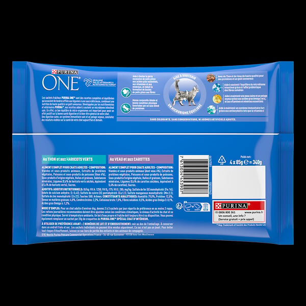 ONE - Sachets chat d'intérieur - Thon-Veau - 4x85g - large