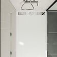 AURLANE - Receveur en acrylique Blanc 90x140x5 cm - Grille Linéaire Chrome - WHITENESS II - vignette