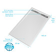 AURLANE - Receveur en acrylique Blanc 90x140x5 cm - Grille Linéaire Chrome - WHITENESS II - vignette