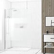 AURLANE - Paroi de Douche 120x200cm Dépolie - Profilé + Barre Plafond Finition Chrome - FREEDOM 2 FROSTED - vignette