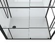 AURLANE - Cabine de douche 110x80cm / Receveur Bas - Verre transparent sérigraphié et Blanc - Profilés Noir - vignette