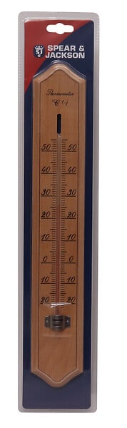 SPEAR & JACKSON - Thermomètre mural bois - 40cm - -20°C à +50°C - large