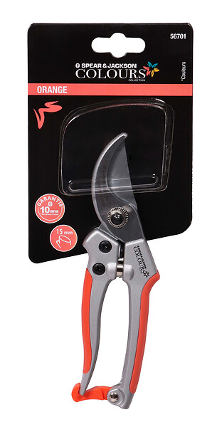 SPEAR & JACKSON - Sécateur bimatière 18 cm orange - large