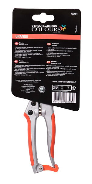 SPEAR & JACKSON - Sécateur bimatière 18 cm orange - large