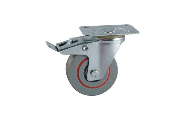AVL - ROULETTE SATURNE GRISE 100MM PIVOTANTE A FREIN - large