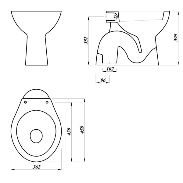 GODART - Cuvette WC à alimentation indépendante sortie verticale Atlas - large