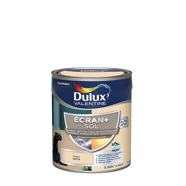 DULUX VALENTINE - Peinture Sol int/ext Ecran+ Dulux Valentine Satin - Sable 2,5 L - large