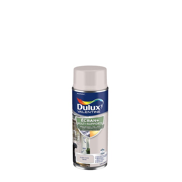 DULUX VALENTINE - Bombe de peinture Ecran+ multi-supports - Satin - Argile - 400ml - large