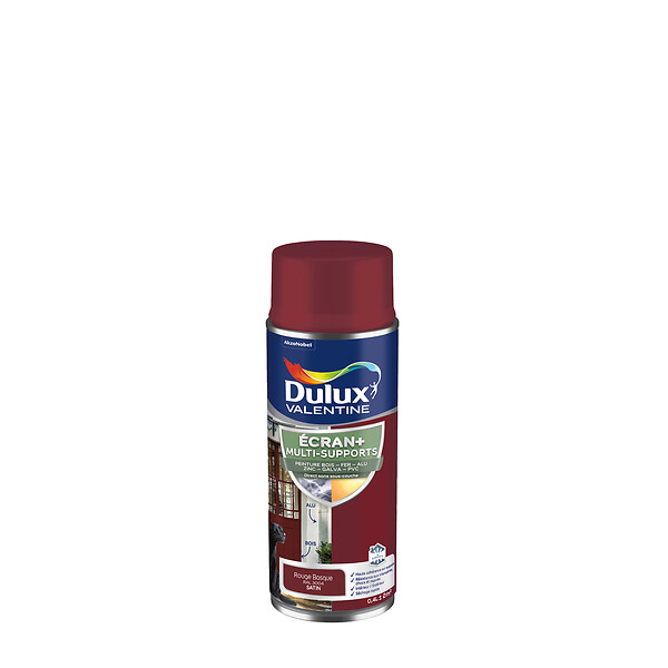 DULUX VALENTINE - Bombe de peinture Ecran+ multi-supports - Satin - Rouge Basque - 400ml - large