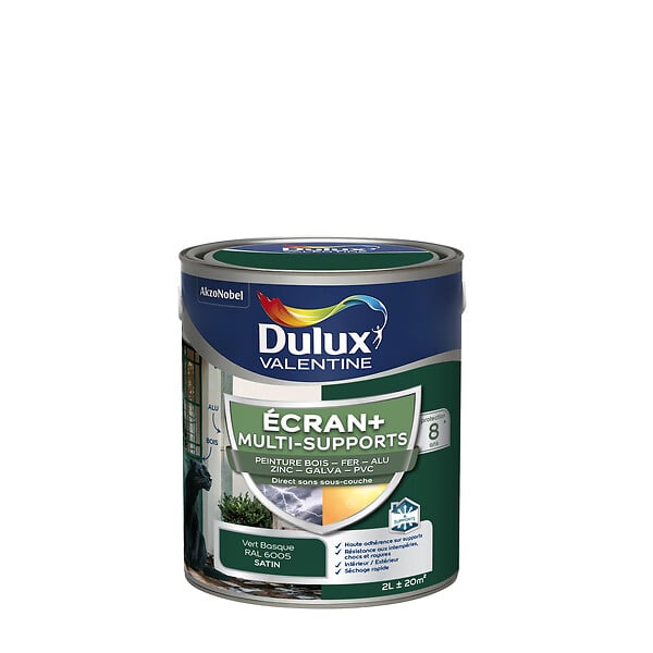 DULUX VALENTINE - Peinture Ext M/Sup Ecran+ Dulux Valentine Satin - Vert Basque 2 L - large