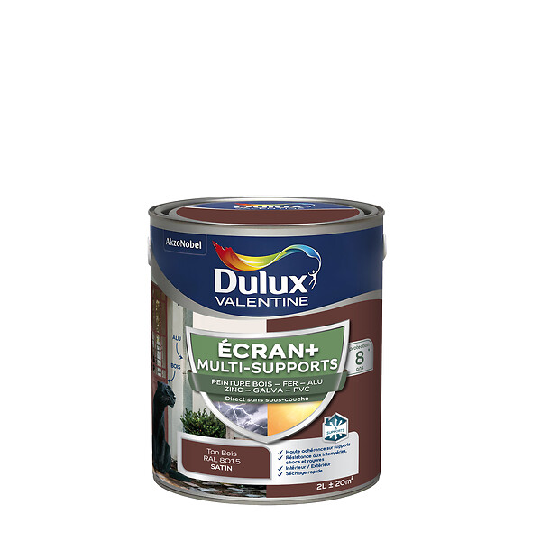 DULUX VALENTINE - Peinture Ext M/Sup Ecran+ Dulux Valentine Satin - Ton Bois 2 L - large