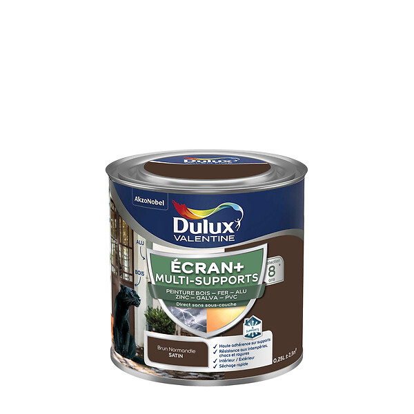 DULUX VALENTINE - Peinture Ext M/Sup Ecran+ Dulux Valentine Satin - Brun Normandie 0,25L - large