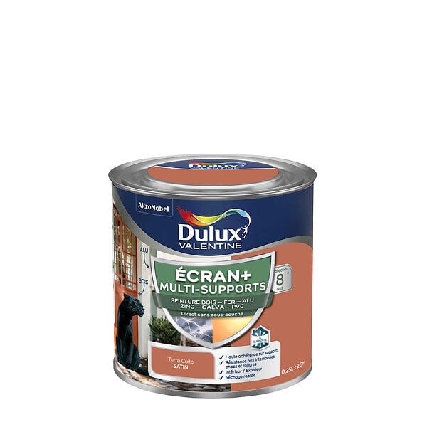 DULUX VALENTINE - Peinture extérieure multi-supports satin - Terre Cuite 0,25L - large