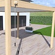 OMBREA - Pergola bioclimatique autoportante 3x4m bois et blanc - vignette